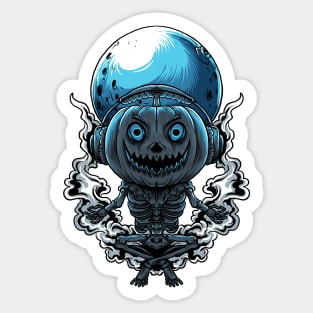 halloween Stickers t shirt design skeleton halloween pumpkin Sticker